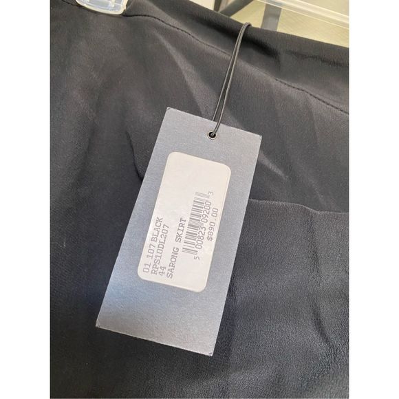 Derek Lam NWT Sarong Skirt in Black Italian 100% Silk, Size 8, MSRP $890 - Picture 4 of 10